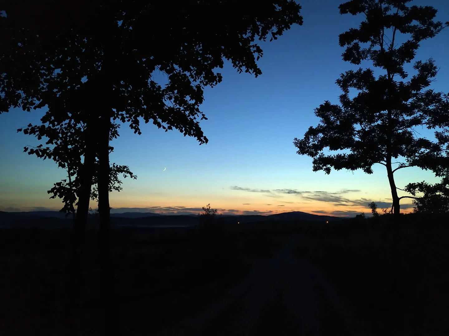 The valley deep into blue hour