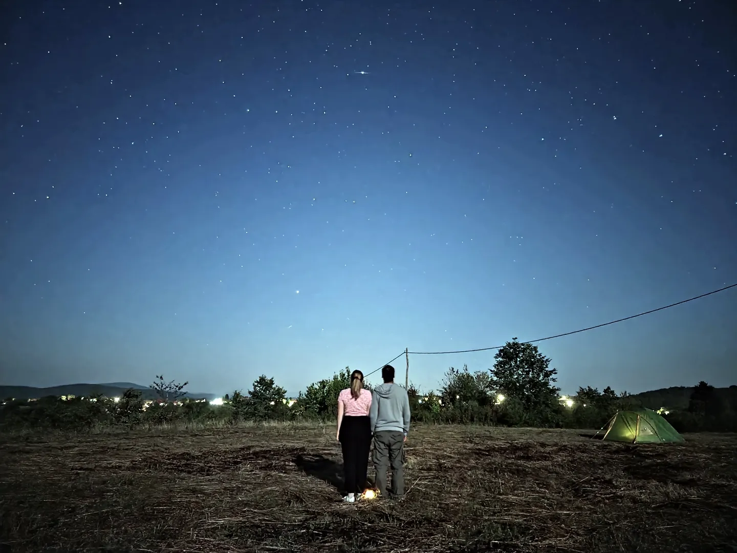 Stargazing on the open meadow